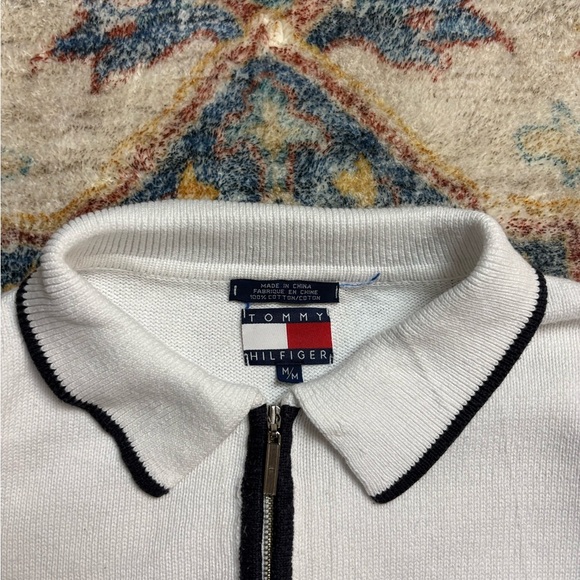 Vintage Tommy Hilfiger 1/4 Zip-up Sailor Sweater Medium - Picture 3 of 5
